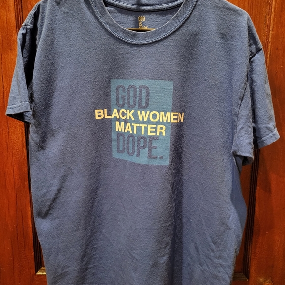 Used God Is Dope Blue T-Shirt - Picture 1 of 1